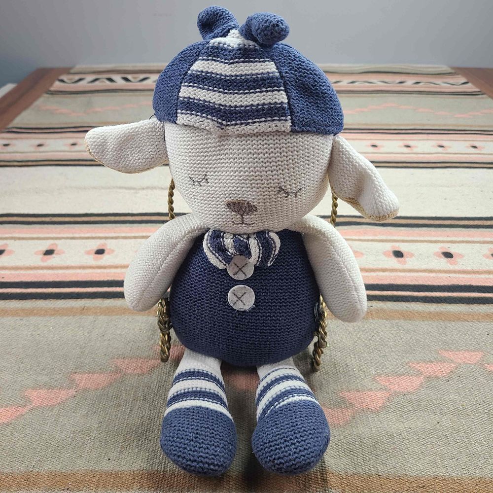Grayson Lamb Plush Toy Jingly Baby Toddler Toy Knitted Lamb